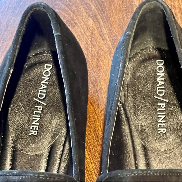 Donald Pliner | Black Halen Suede Loafer with Rhinestone Buckle 7.5 - Picture 2 of 16